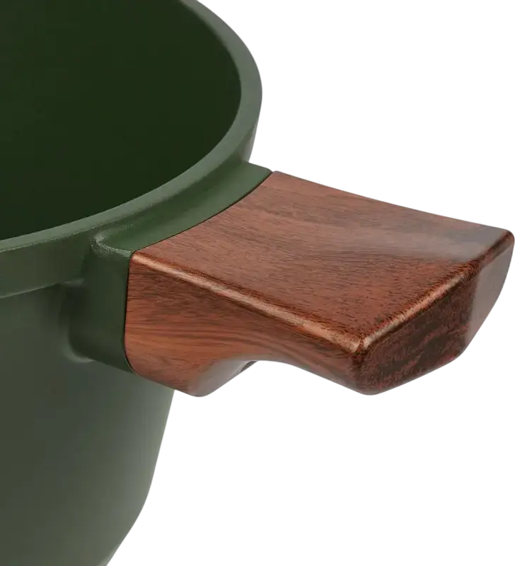 Oala cu capac de sticla RESTO Kitchenware 93703 SADR din aluminiu, strat non-stick Queenhome, 24 cm, 4.6 L, compatibila cu inductie, verde
