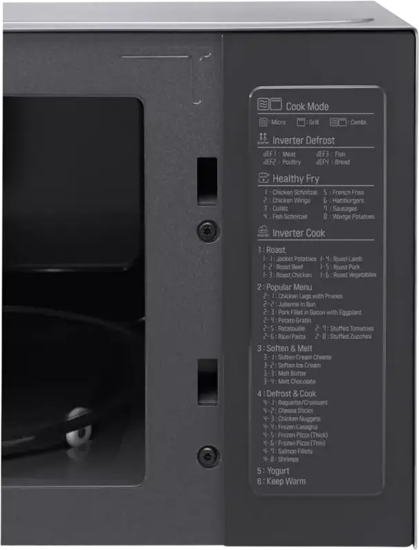 Микроволновая печь с грилем LG NeoChef MH6565CPS, 25 л, 1000 Вт Smart Inverter, электрогриль 900 Вт, антибактериальное покрытие EasyClean, Цвет: Серый