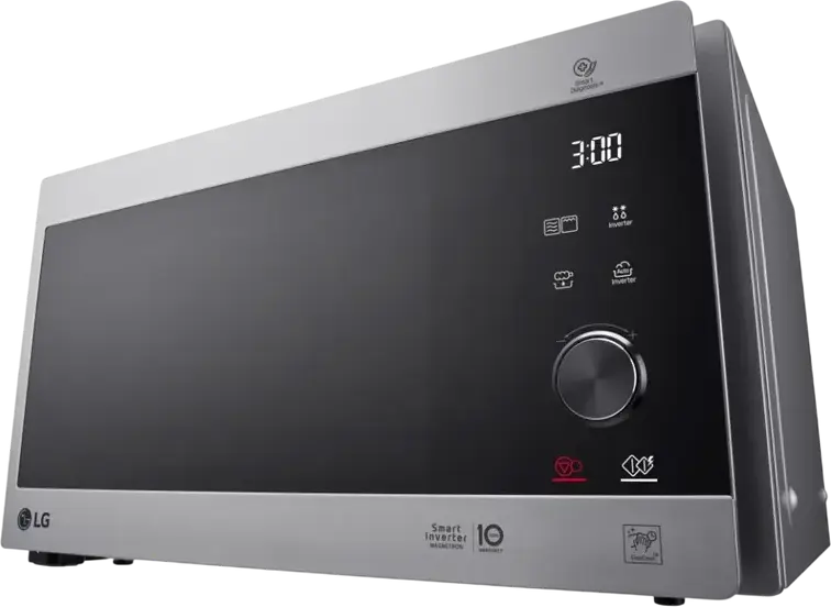 Микроволновая печь с грилем LG NeoChef MH6565CPS, 25 л, 1000 Вт Smart Inverter, электрогриль 900 Вт, антибактериальное покрытие EasyClean, Цвет: Серый