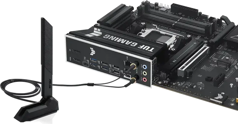 Материнская плата ASUS TUF GAMING B850-E WIFI ATX AM5 AMD B850, DDR5 8000+ MT/s, PCIe 5.0 x16, 3 слота M.2, Wi-Fi 6E, Bluetooth 5.3, для Ryzen 9000/8000/7000