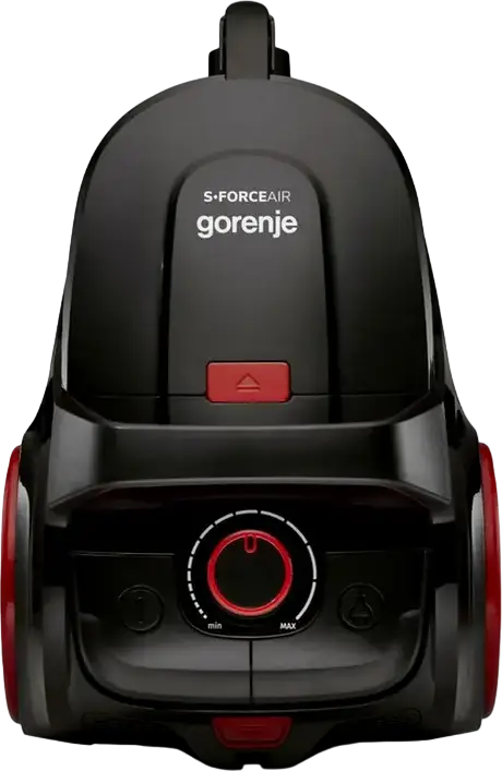Безмешковый циклонический пылесос Gorenje VCE01SFABKR S-FORCEAIR, 850 Вт, мощность всасывания 190 Вт, контейнер для пыли 3 л, HEPA-фильтрация, черный