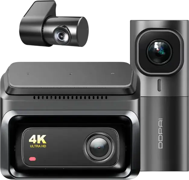 Camera Auto DDPAI Z60 Set 3 Canale, 4K UHD Frontal, 1080P Spate si Interior, 32GB eMMC, Wi-Fi 5GHz, GPS, 4G, ADAS 2.0, NightVIS 2.0, Supercondensator, Negru