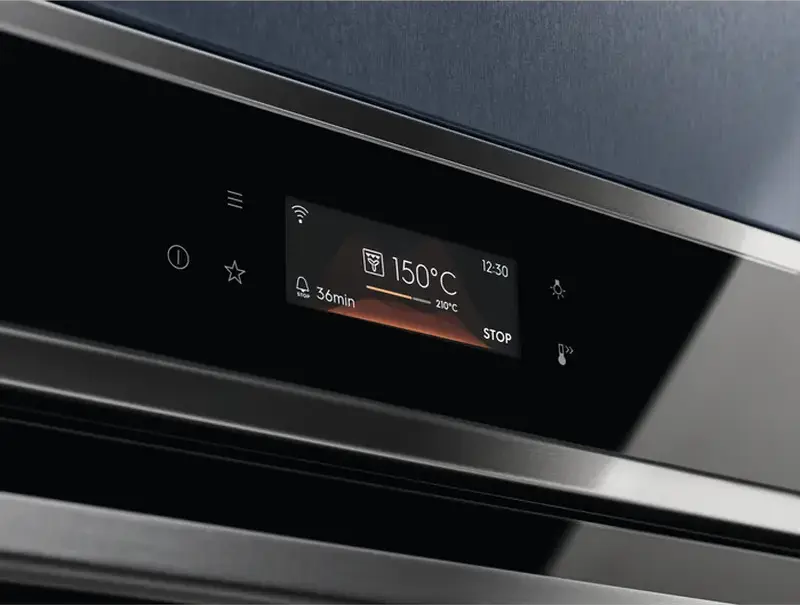 Встраиваемый электрический духовой шкаф Electrolux EOC8P39WX, 72 л, класс A+, пиролитическая очистка, Wi-Fi, TFT-дисплей, SteamCrisp, датчик температуры, нержавеющая сталь