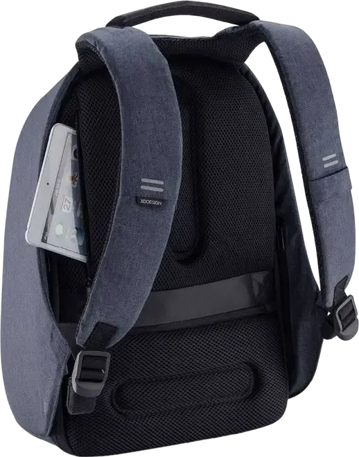 Rucsac Antifurt XD Design Bobby Hero XL, 21.5L, Albastru Închis, Material R-pet Reciclat, Compartiment Laptop 17" și Tabletă 12.9", Port USB, Protecție RFID