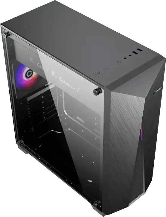 Gamemax Nova N6 Midi-Tower Gaming Case, Tempered Glass Side Panel, Mesh Front, ATX/M-ATX/ITX Support, Built-in ARGB Hub, 120mm ARGB Fan, Black