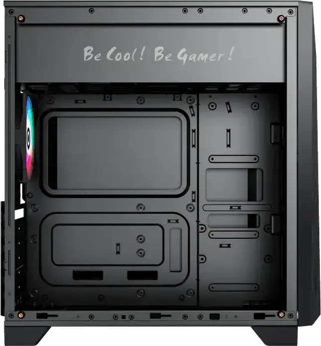 Gamemax Nova N6 Midi-Tower Gaming Case, Tempered Glass Side Panel, Mesh Front, ATX/M-ATX/ITX Support, Built-in ARGB Hub, 120mm ARGB Fan, Black