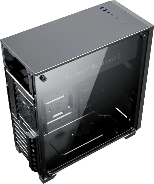 Gamemax Nova N6 Midi-Tower Gaming Case, Tempered Glass Side Panel, Mesh Front, ATX/M-ATX/ITX Support, Built-in ARGB Hub, 120mm ARGB Fan, Black