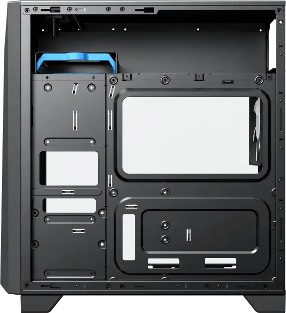 Gamemax Nova N6 Midi-Tower Gaming Case, Tempered Glass Side Panel, Mesh Front, ATX/M-ATX/ITX Support, Built-in ARGB Hub, 120mm ARGB Fan, Black