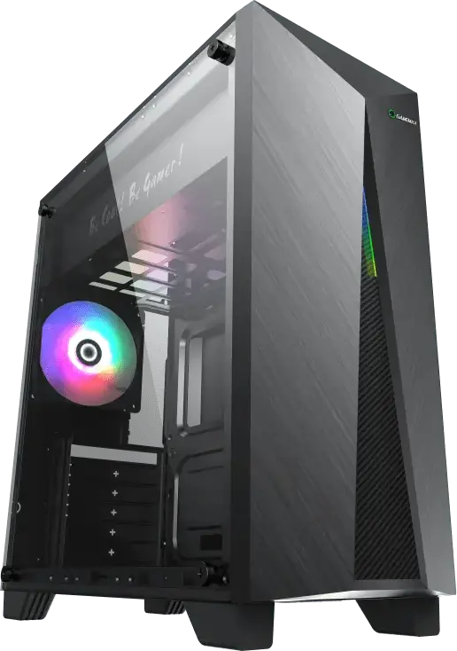Gamemax Nova N6 Midi-Tower Gaming Case, Tempered Glass Side Panel, Mesh Front, ATX/M-ATX/ITX Support, Built-in ARGB Hub, 120mm ARGB Fan, Black