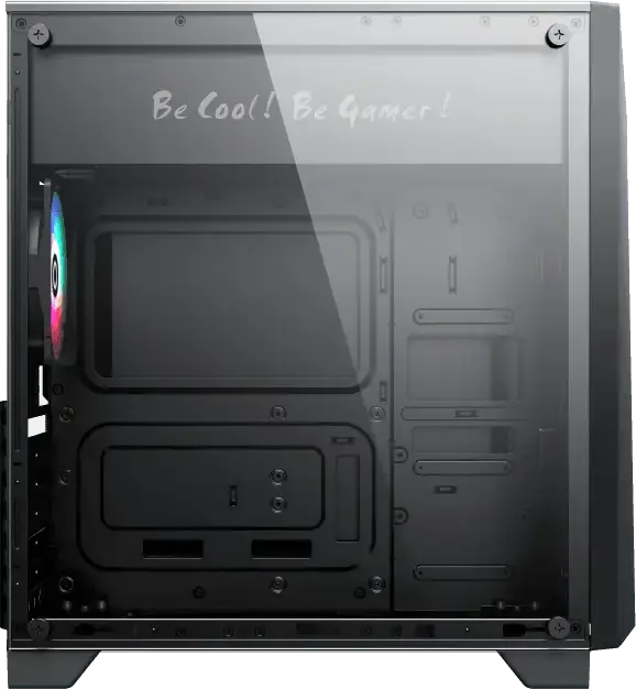 Gamemax Nova N6 Midi-Tower Gaming Case, Tempered Glass Side Panel, Mesh Front, ATX/M-ATX/ITX Support, Built-in ARGB Hub, 120mm ARGB Fan, Black