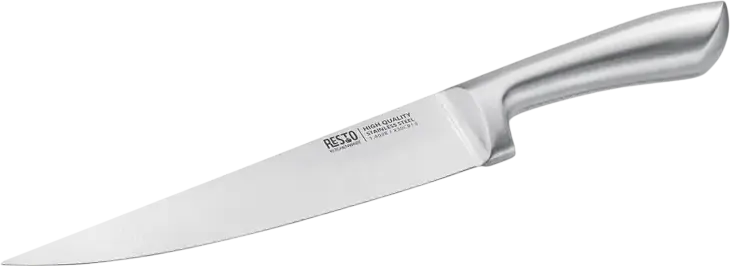 RESTO Professional Stainless Steel Chef Knife, X30Cr13 Steel, Ergonomic Seamless Handle, Antibacterial Surface for Catering and Kitchen