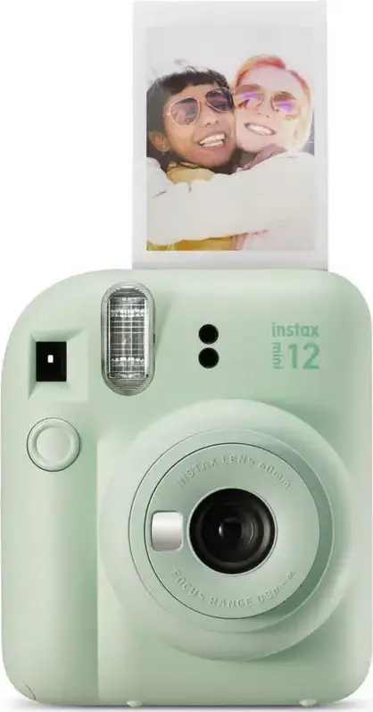 Camera Instant Fujifilm Instax Mini 12 cu Expunere Automata, Mod Close-Up, Bliț Integrat si Corectie de Paralaxie pentru Fotografii de 62x46mm