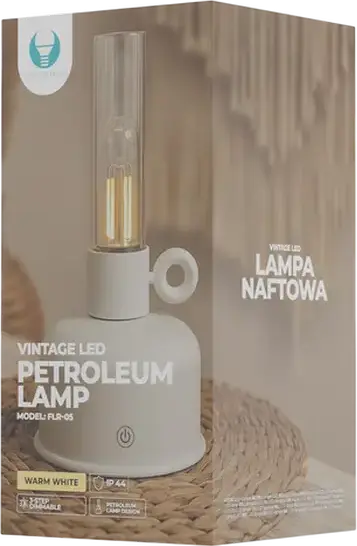 Светодиодная ночная лампа в винтажном стиле Forever Light Petroleum FLR-04, 200 Лм, теплый белый свет 2000К, 3 уровня яркости, аккумулятор 1200 мАч, USB Type-C