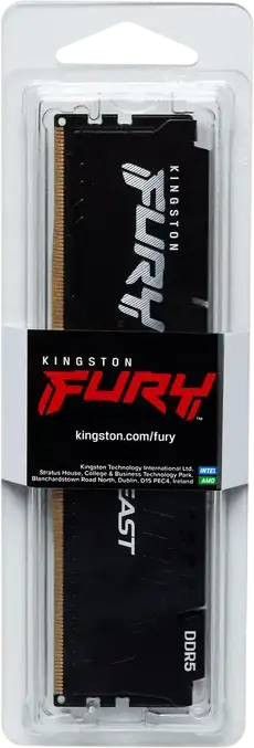Memorie RAM Kingston FURY Beast DDR5 16GB 6800MHz CL34 KF560C36BBE2K2-32, Intel XMP 3.0, AMD EXPO, Radiator Aluminiu Low-Profile, Negru