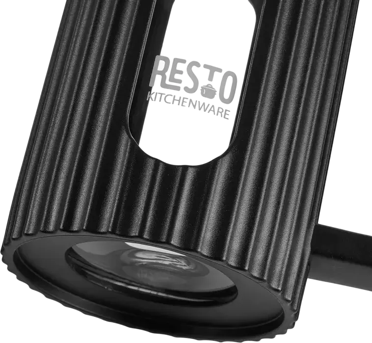 Resto Kitchenware 90530 Keid French Press 0.6L Coffee Maker, Borosilicate Heat-Resistant Glass with Ribbed Plastic Case and Stainless Steel Filter, Black