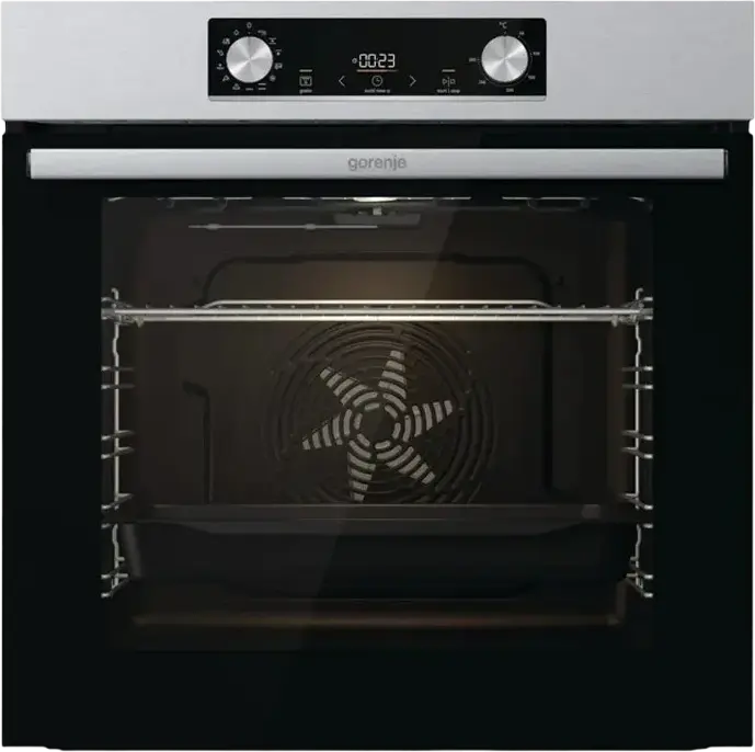 Cuptor Electric Încorporabil Gorenje BO 6737 E02X, 77L SuperSize, AirFry, FrozenBake, EcoClean, Clasa Energetică A, Inox, 59.5x59.5x56.4 cm