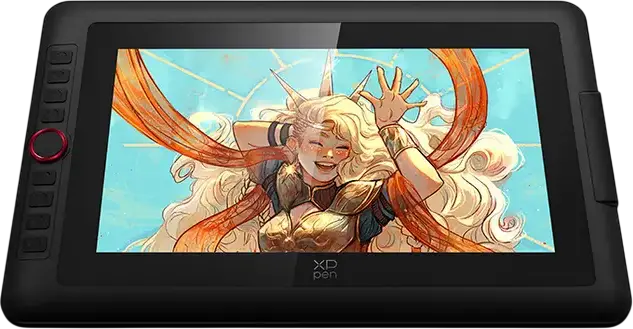 XP-Pen Artist 13.3 Pro V2 Graphics Tablet Pen Display, 13.3" Full-Laminated IPS FHD Screen, X3 Pro Stylus 16K Pressure, Red Dial, Black