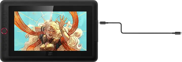 XP-Pen Artist 13.3 Pro V2 Graphics Tablet Pen Display, 13.3" Full-Laminated IPS FHD Screen, X3 Pro Stylus 16K Pressure, Red Dial, Black