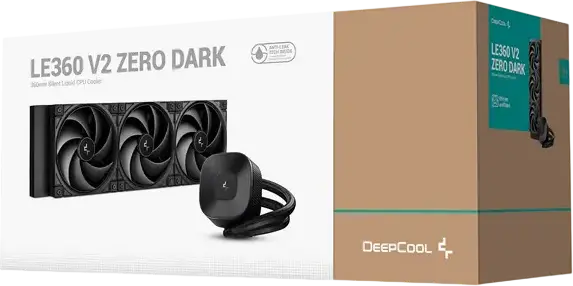 Cooler CPU Lichid AIO Deepcool LE360 V2 ZERO DARK, Culoare: ZERO DARK, Radiator Aluminiu 360mm, 3 Ventilatoare PWM 120mm, ARGB, Intel LGA 1851/1700/1200/115X, AMD AM5/AM4