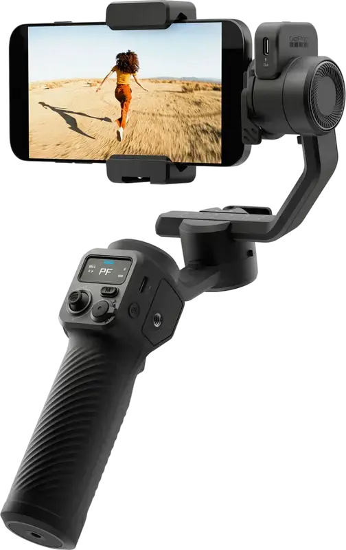 Fluid Pro AI Multi Stabilizer Gimbal Selfie Stick for GoPro and Smartphones, Bluetooth AI Stabilization, Integrated Tripod, OLED Display, 115 cm, Black
