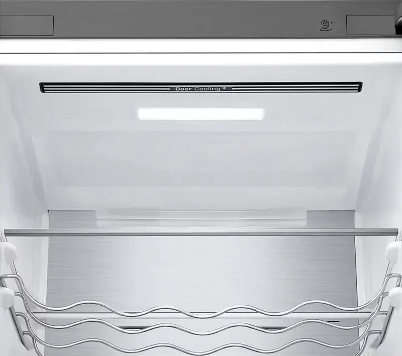 Frigider Combinat LG GBV5250EPY, Congelator Jos, 387L, No Frost, Smart Inverter Compressor, ThinQ Wi-Fi, DoorCooling+, Argintiu, 203cm, Clasa E
