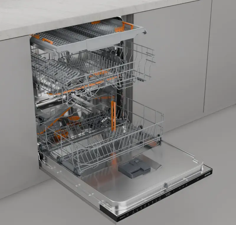 Gorenje GV673D63 Full Size Dishwasher, 16 Place Settings, Inverter PowerDrive Motor, A+++ Energy Class, AquaStop, ConnectLife, Black, 59.8 cm