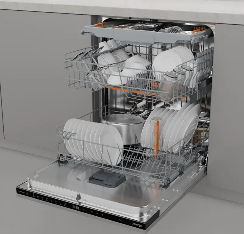 Gorenje GV673D63 Full Size Dishwasher, 16 Place Settings, Inverter PowerDrive Motor, A+++ Energy Class, AquaStop, ConnectLife, Black, 59.8 cm