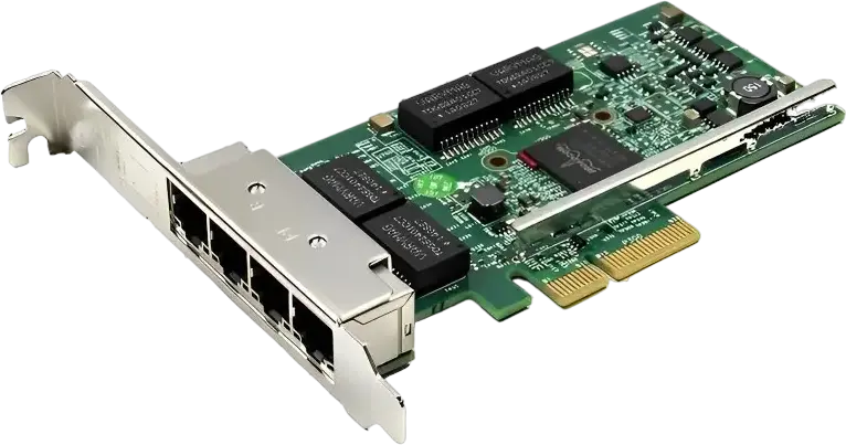 Adaptor de rețea Dell 540-BDRJ Quad Port 1GbE BASE-T, Controler Broadcom 5719, PCI Express 2.1, RJ-45, Full Height pentru servere PowerEdge