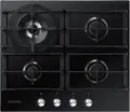 Plită Gaze Încrustabilă Samsung NA64H3030AK, 60x52 cm, 4 Arzătoare cu WOK Triple Crown, Sticlă Temperată, Grătare din Fontă, Siguranță Gas-Control, Neagră
