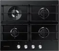 Plită Gaze Încrustabilă Samsung NA64H3030AK, 60x52 cm, 4 Arzătoare cu WOK Triple Crown, Sticlă Temperată, Grătare din Fontă, Siguranță Gas-Control, Neagră