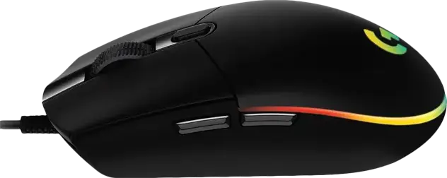 Logitech G102 LIGHTSYNC Wired Gaming Mouse, Black, Symmetrical Ambidextrous Design, 8000 DPI Sensor, 6 Programmable Buttons, RGB LIGHTSYNC, 85g