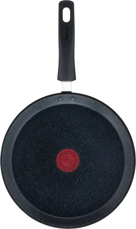 Tigaita pentru clatite Tefal G2813872 Black Stone, 25 cm Aluminiu cu Strat Neaderent Mineralia+, Indicator Termic Thermo-Signal, Compatibila Inductie