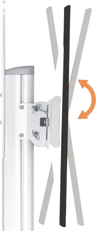 Мобильный кронштейн для ТВ Reflecta 70VCP-Shelf, белый, для экранов 37"-70" до 70 кг, регулируемая высота 125-160 см, наклон +5°/-12°, с полками для оборудования и камеры