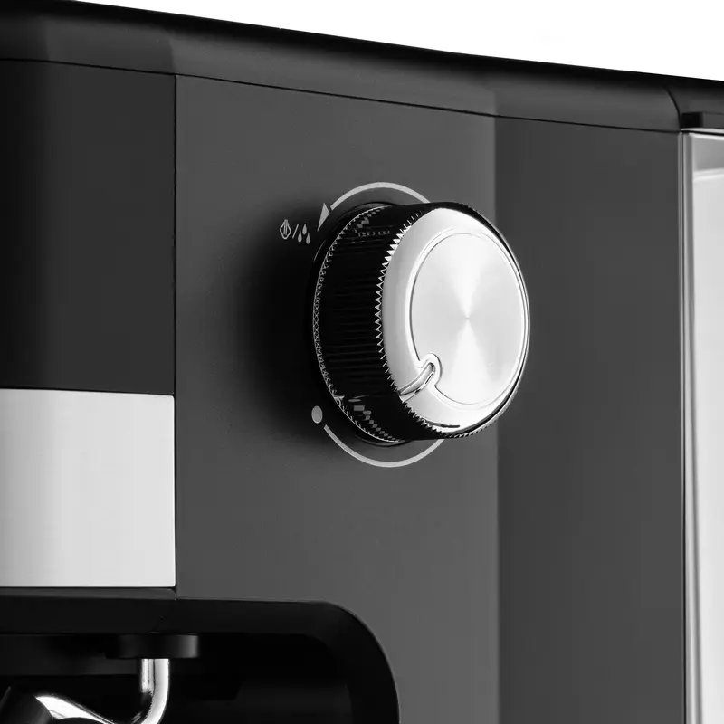 Кофемашина эспрессо Ardesto YCM-E16B ручная, давление помпы 20 бар, 1100 Вт, резервуар для воды 1.5 л, нержавеющая сталь, капучинатор, аналоговый термометр