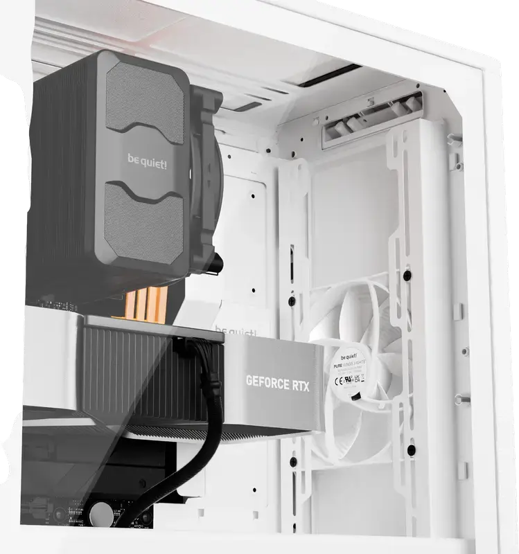 be quiet! Pure Base 501 Airflow Midi-Tower Case, White, ATX/M-ATX/Mini-ITX, Mesh Front, 2x 140mm PWM Fans, 360mm Radiator Support, Vertical GPU Slots