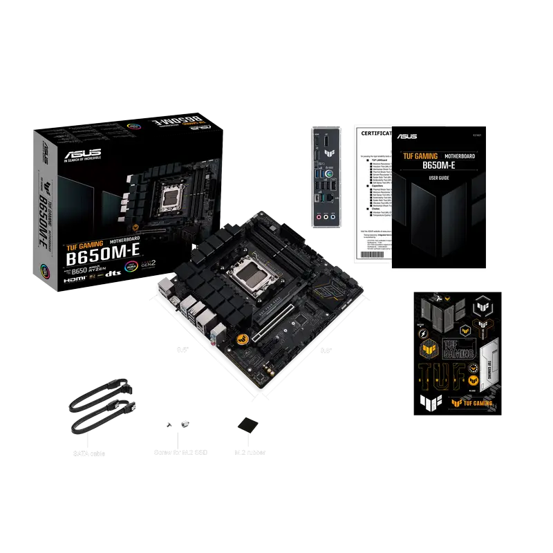 Placa de bază ASUS TUF GAMING B650M-E AM5 AMD B650 Micro-ATX, DDR5 7600+ MHz (OC), M.2 PCIe 5.0, Ethernet Realtek 2.5Gb, BIOS FlashBack