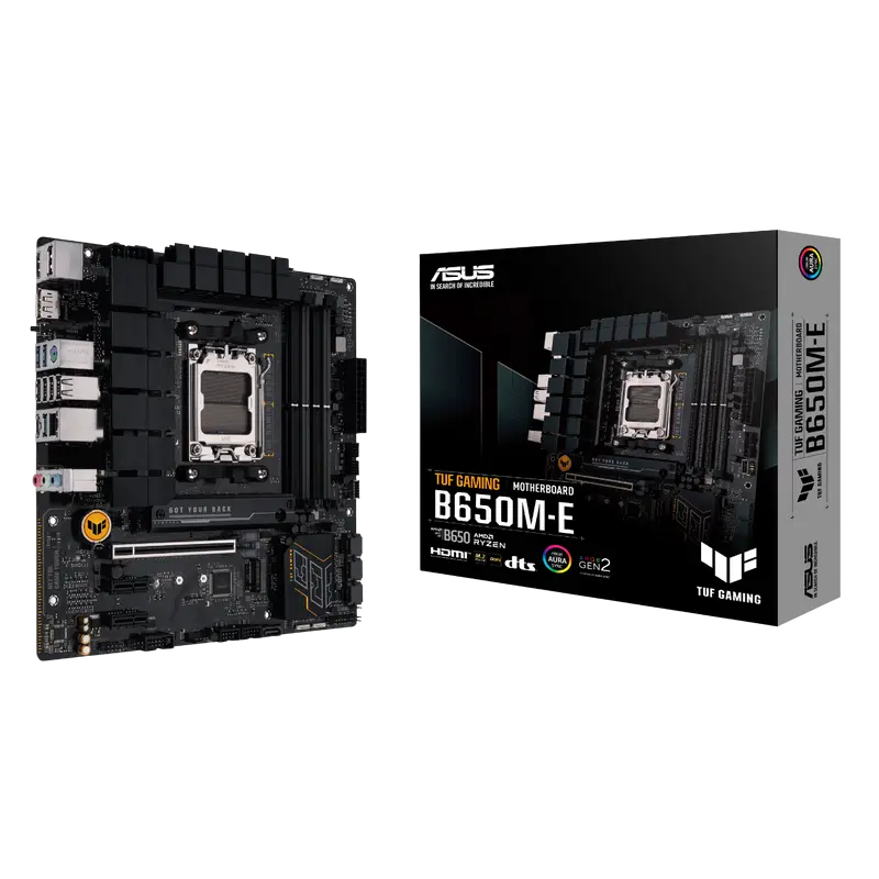 Placa de bază ASUS TUF GAMING B650M-E AM5 AMD B650 Micro-ATX, DDR5 7600+ MHz (OC), M.2 PCIe 5.0, Ethernet Realtek 2.5Gb, BIOS FlashBack