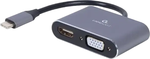 Adaptor Video Cablexpert A-USB3C-HDMIVGA-01, USB Type-C - VGA, HDMI, Gri