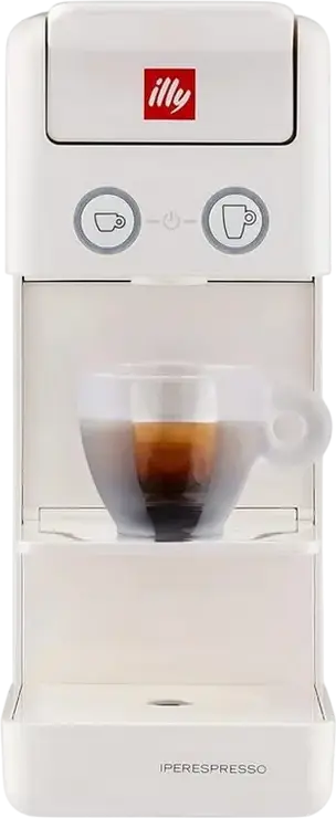illy Y3.3 iperEspresso Capsule Coffee Machine, 19 Bar Pump Pressure, 1250W, 0.75L Water Tank, ABS Plastic, Color: White, Two-Stage Extraction System