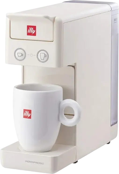 illy Y3.3 iperEspresso Capsule Coffee Machine, 19 Bar Pump Pressure, 1250W, 0.75L Water Tank, ABS Plastic, Color: White, Two-Stage Extraction System