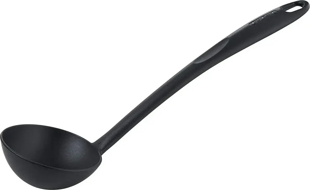 Polonic Tefal Bienvenue 2744312, Nylon Ranforsat cu Fibra de Sticla, Rezistent la Caldura pana la 220°C, Nu Zgariete Stratul Antiaderent, Negru