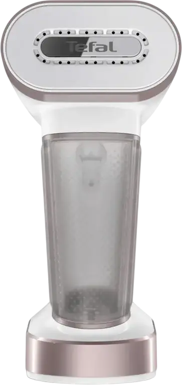 Tefal Pure Force DT8720E0 2-in-1 Handheld Garment Steamer and Iron, 1800W, 180ml Removable Tank, Vertical & Horizontal Use, 90g/min Boost, White/Cinnamon