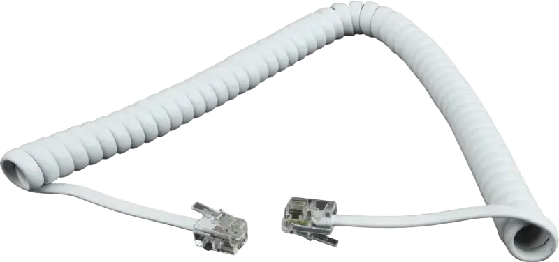 Cablu spiralat pentru receptor telefonic Cablexpert TC4P4CS-2M, Conectori RJ10 4P4C la RJ10 4P4C, Alb, 2 Metri
