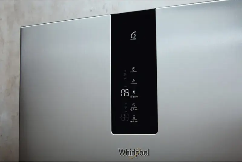 Frigider Combinat Whirlpool W9 821A OX H, Total No Frost, 6th Sense, Oțel Inoxidabil, Capacitate Netă 323L, Clasa Energetică E, 188.9x59.5x65.5 cm