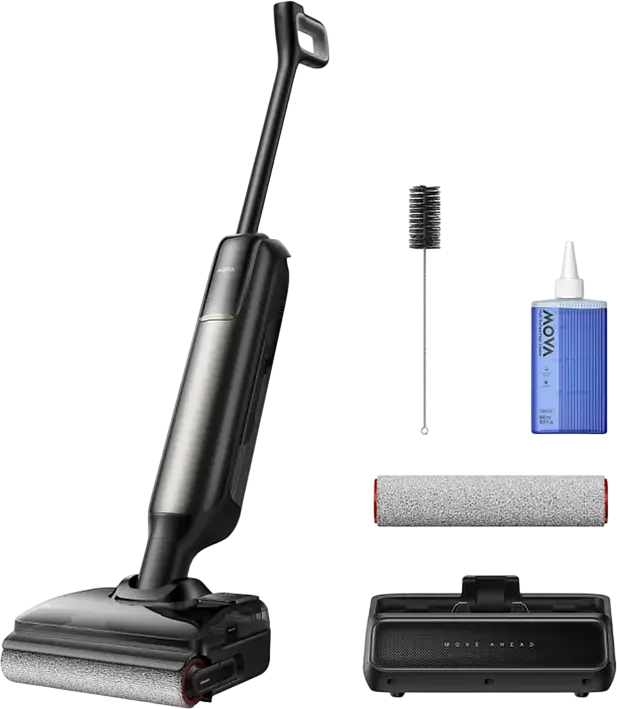Aspirator Mova M50 Umed și Uscat, Putere Aspirație 22000 Pa, 450W, Design Lie-Flat 180°, Detecție Inteligentă a Murdăriei, Autocurățare și Uscare cu Aer Cald