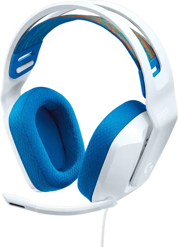 Logitech G335 Wired Gaming Headset, 40mm Neodymium Drivers, Flip-to-Mute Cardioid Microphone, Adjustable Suspension Headband, White, PC Mac Xbox PS Switch