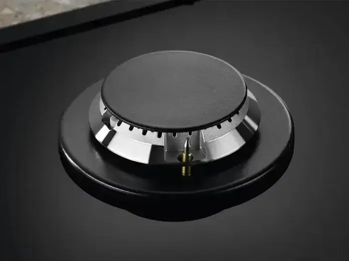Electrolux KGG6456K Built-in Gas Hob, 4 Burners with WOK, Tempered Glass Surface, Cast Iron Grates, Gas-control Safety, 59.5 cm, Black