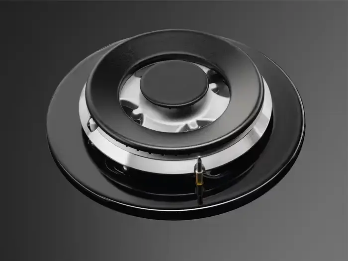 Electrolux KGG6456K Built-in Gas Hob, 4 Burners with WOK, Tempered Glass Surface, Cast Iron Grates, Gas-control Safety, 59.5 cm, Black
