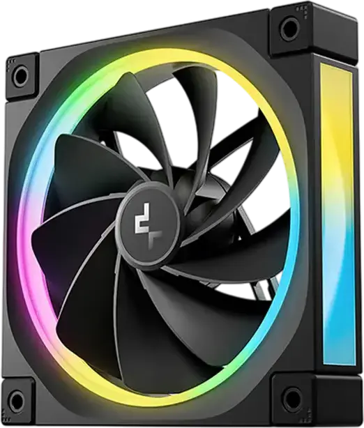 Deepcool FL12R 120mm ARGB Case Fan, Reverse Blade, 500-2150 RPM, Fluid Dynamic Bearing, PWM, Halo Ring Lighting, Black