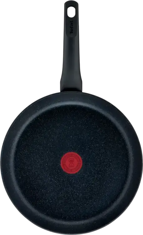 Tefal Black Stone G2810472 Frying Pan 24 cm, Non-Stick Mineralia+ Coating Aluminium, Induction Compatible with Thermo-Spot Heat Indicator, Black